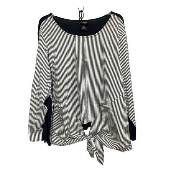 Lane Bryant Size 22/24 Blouse Tie Front Accent - Picture 8 of 13